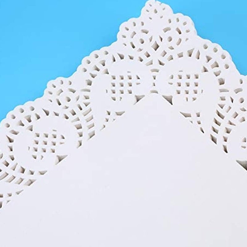 woobles Doilies Lace Cotton, Rectangle Paper Doilies Paper Lace Tea Party Placemats Disposable Wedding Birthday Party Tableware Cake Packing Pad 7.5 x 12 Inch, paper placemats - Image 4